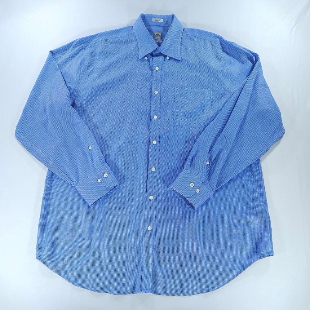Peter Millar Nanoluxe Easycare Long Sleeve Button Down Dress Shirt Blue Men's XL